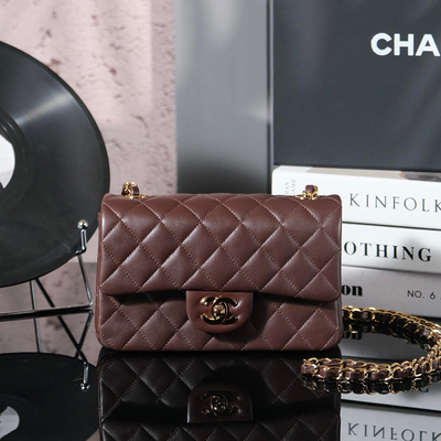 Chan*l classic mahroon colour with gold hardware - main image