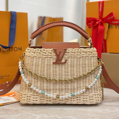 Lou*s Vuitt*n capucines bb handbag brown beige - main image