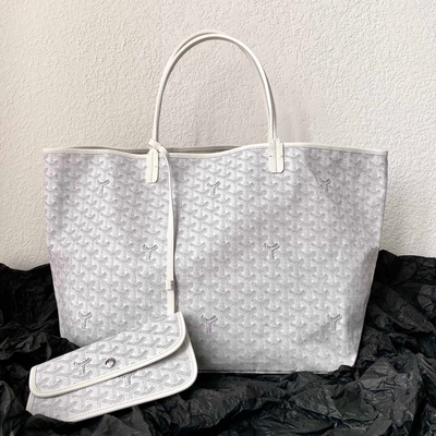 Goya*d white Goya*dine canvas & chevroches calfskin saint Lou*s pm tote - main image