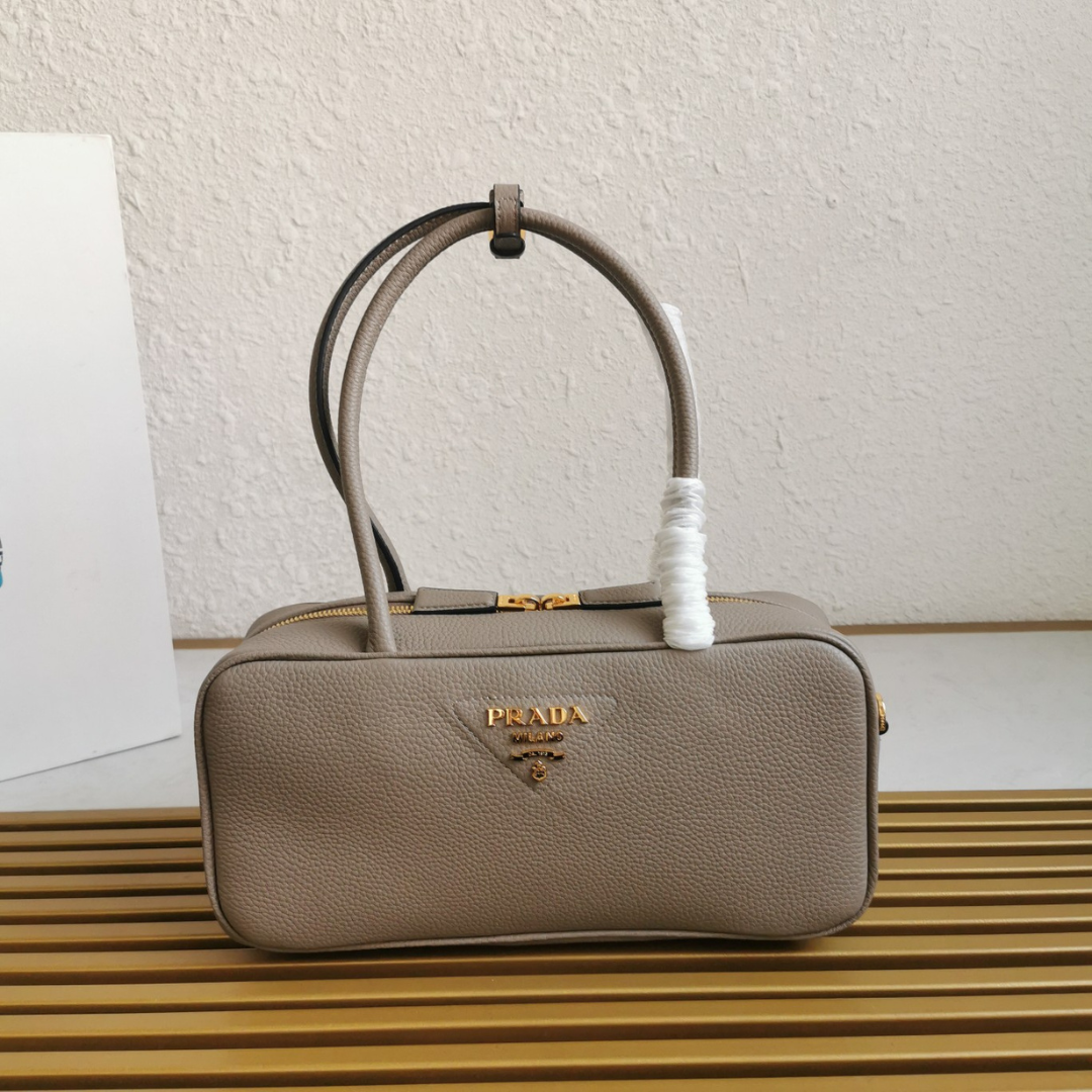 Pr*da medium leather top-handle bag - main image