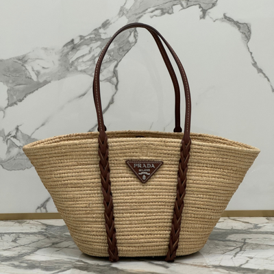 Pr*da braided handle basket bag - main image