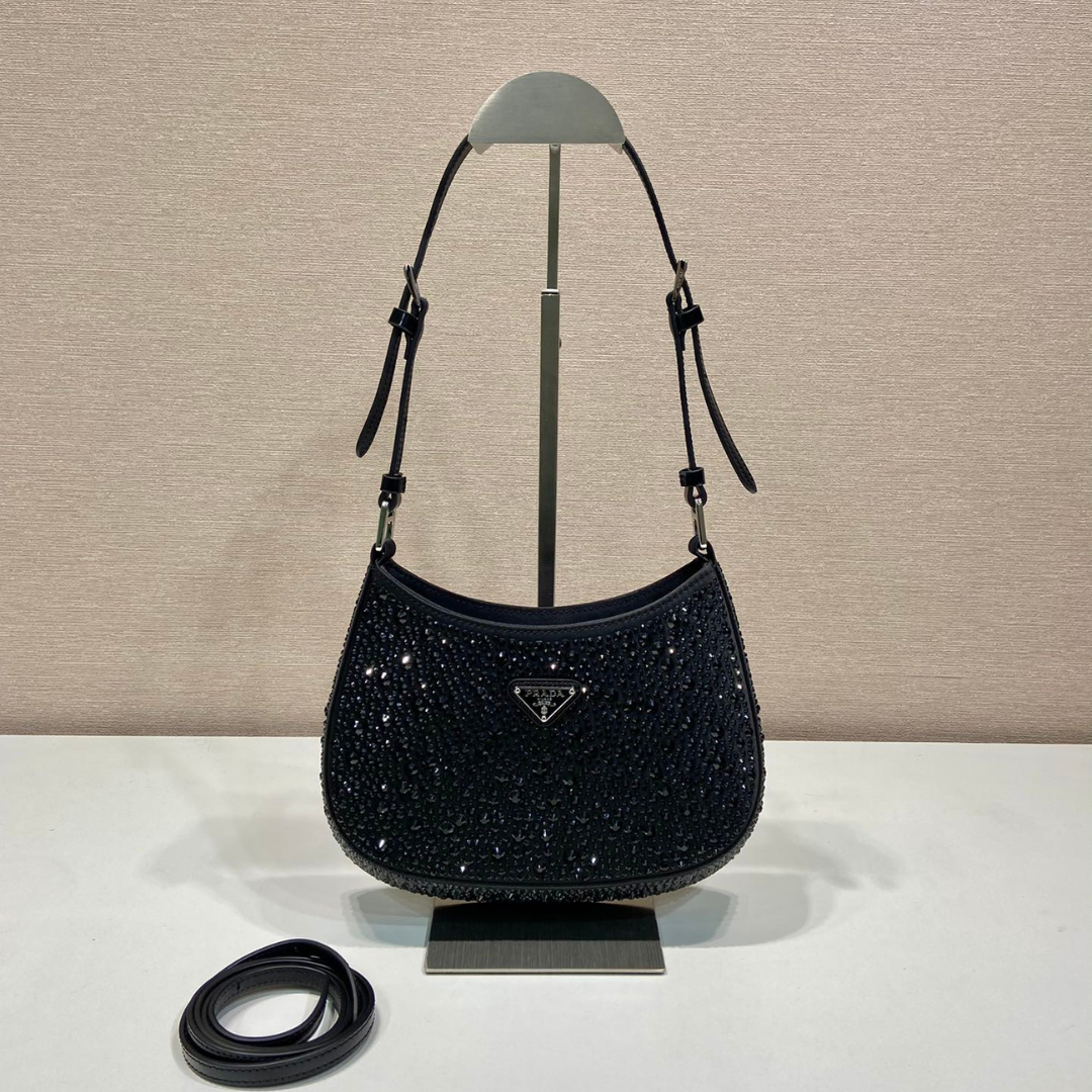 Pr*da cleo crystal-embellished shoulder bag - main image