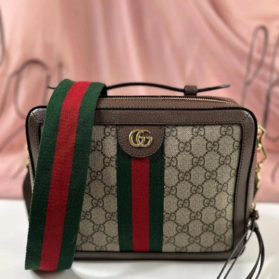 Guc*i brown small gg supreme ophidia bag - main image