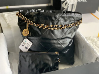 Chan*l 22 small handbag in black - image 3