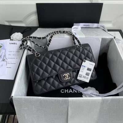 Chan*l classic handbag black with silver lock 25cm - main image