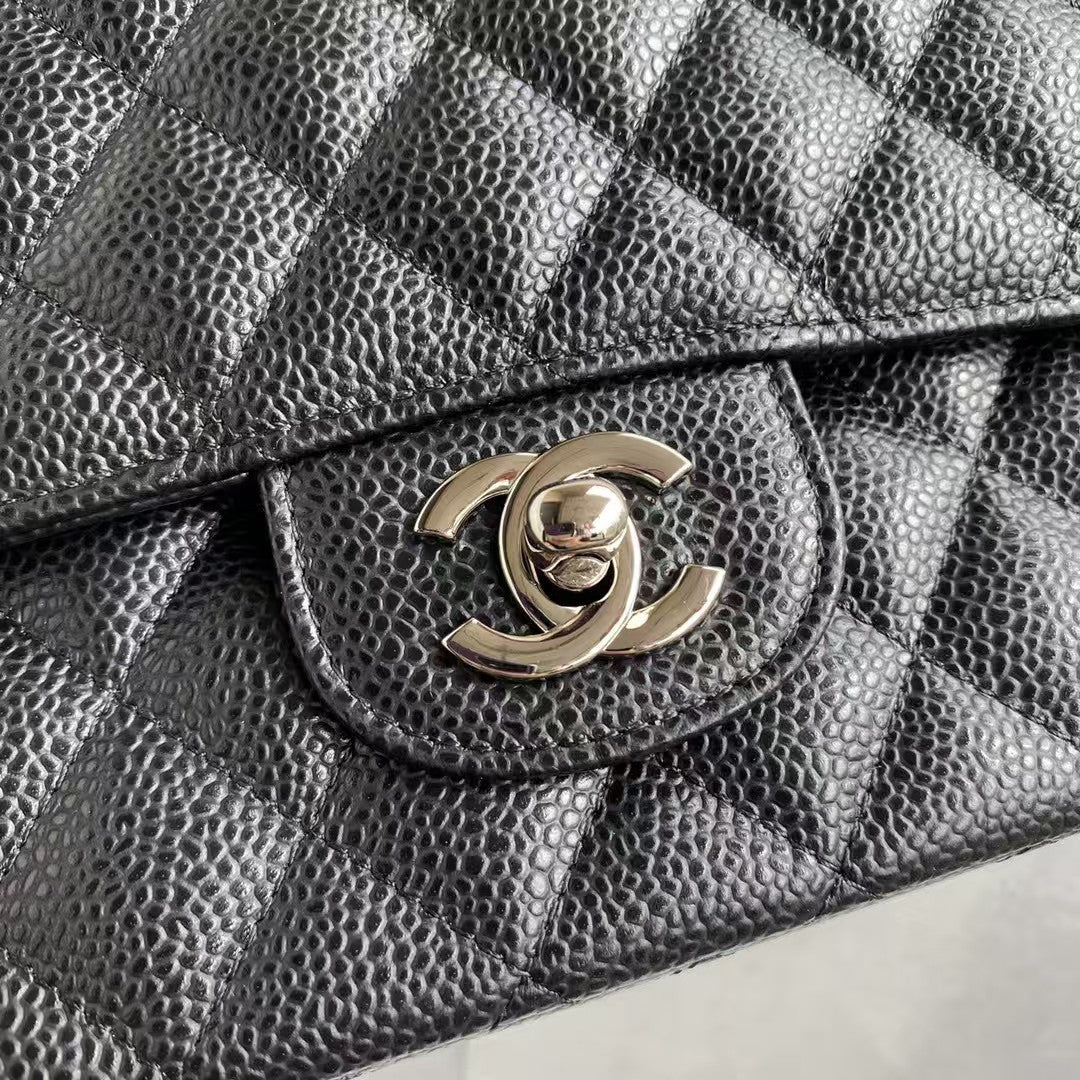 Chan*l classic handbag black with silver lock 25cm - image 2