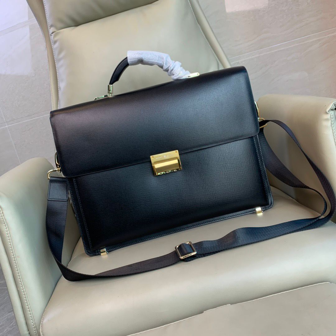 mont blanc leather bag - image 2