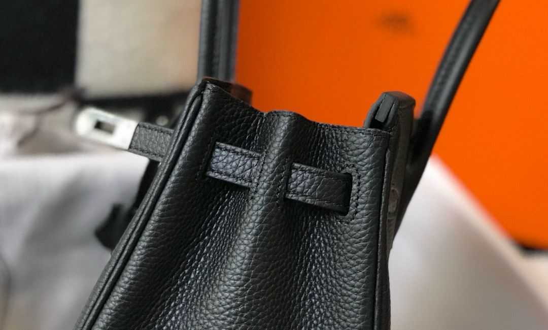 HERM bikrin 35cm Black with Silver hardware