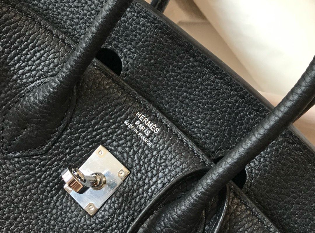 HERM bikrin 35cm Black with Silver hardware