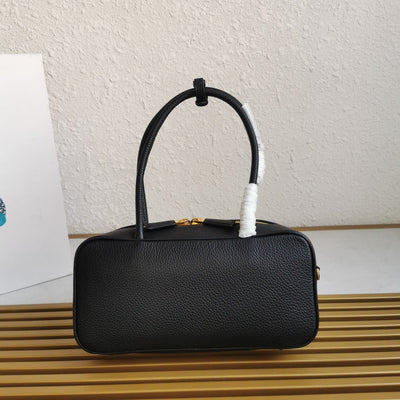 Pr*da medium leather top-handle bag in black - image 7