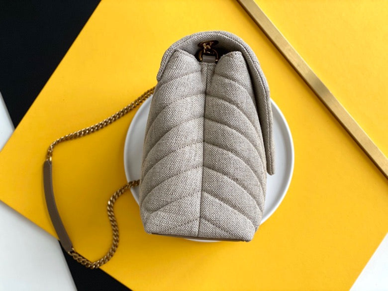 saint laurent beige suede y quilted monogram - image 9