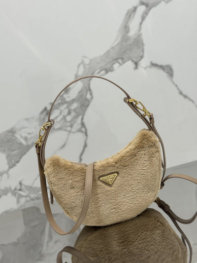 Pr*da leather and shearling arquã¨ handbag - image 5