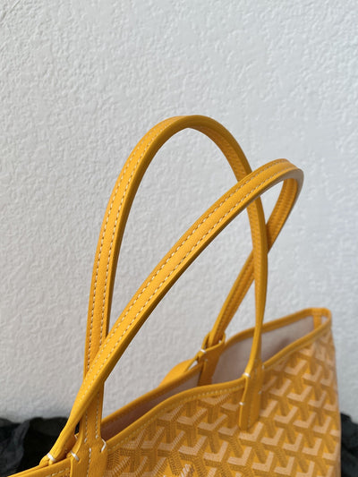 Goya*d yellow Goya*dine canvas & chevroches calfskin saint Lou*s pm tote - image 6