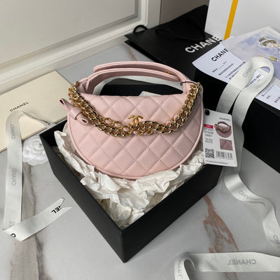 Chan*l mini gold chain bag, light pink cn628 - main image