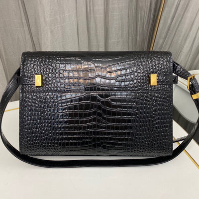 saint laurent manhattan crocodile-embossed shoulder bag - image 5