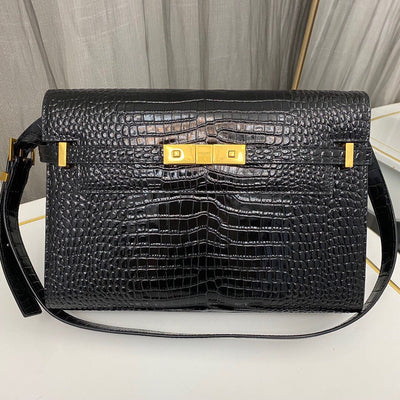 saint laurent manhattan crocodile-embossed shoulder bag - image 6