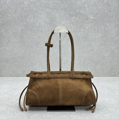 Pr*da bonnie medium suede handbag for women - image 5