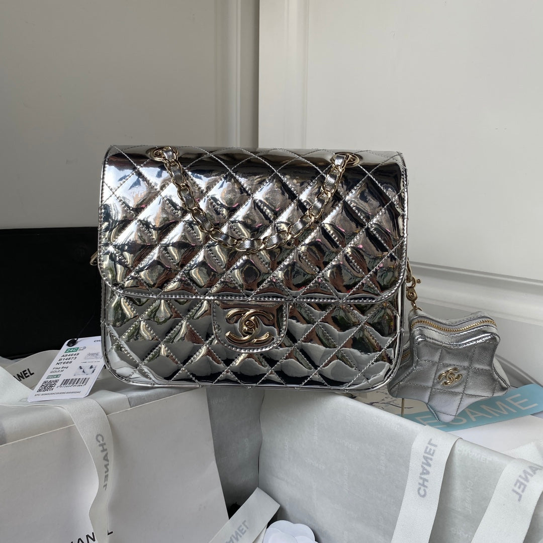 Chan*l 24c gold mirror star bag - image 6