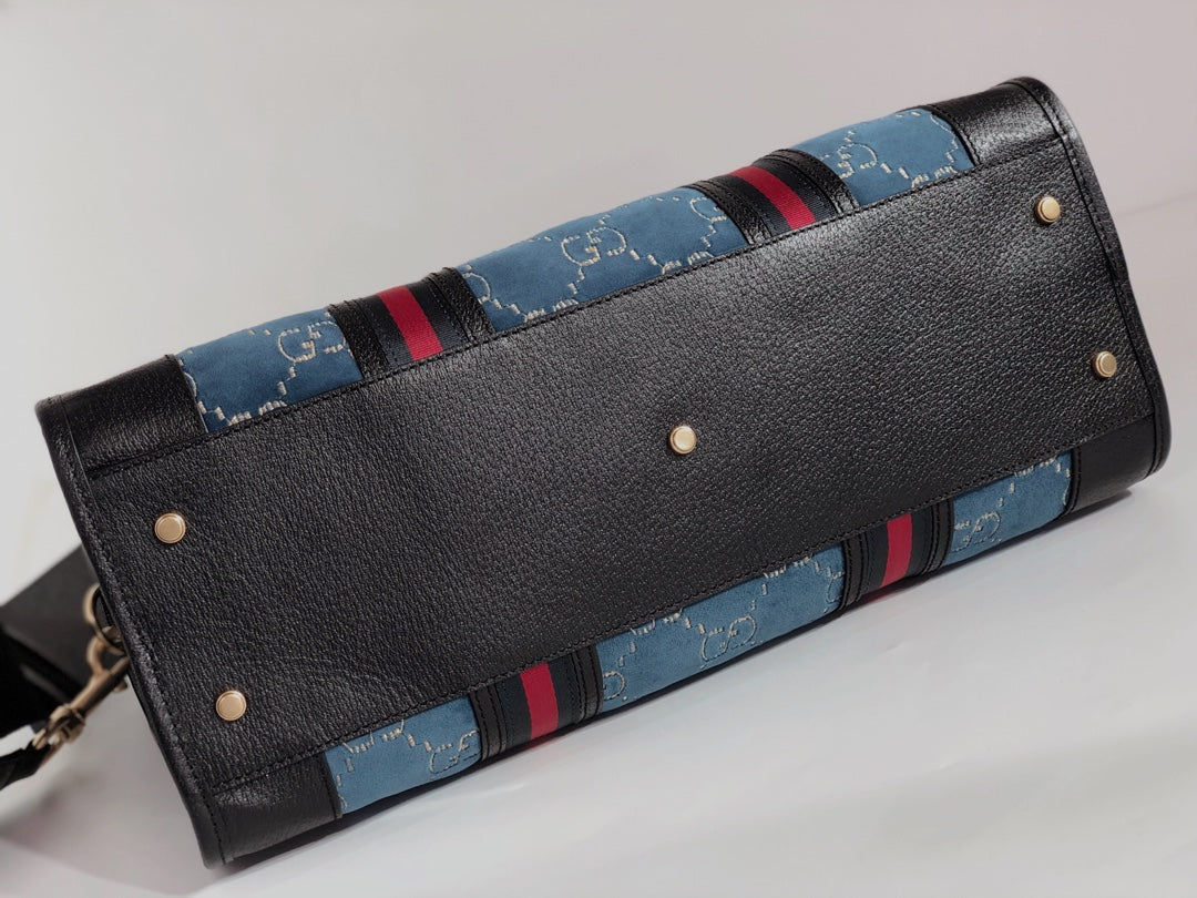 Guc*i velvet gg monogram textured calfskin - image 7