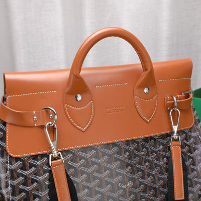 Goya*d black Goya*dine & brown leather steamer bag - image 8