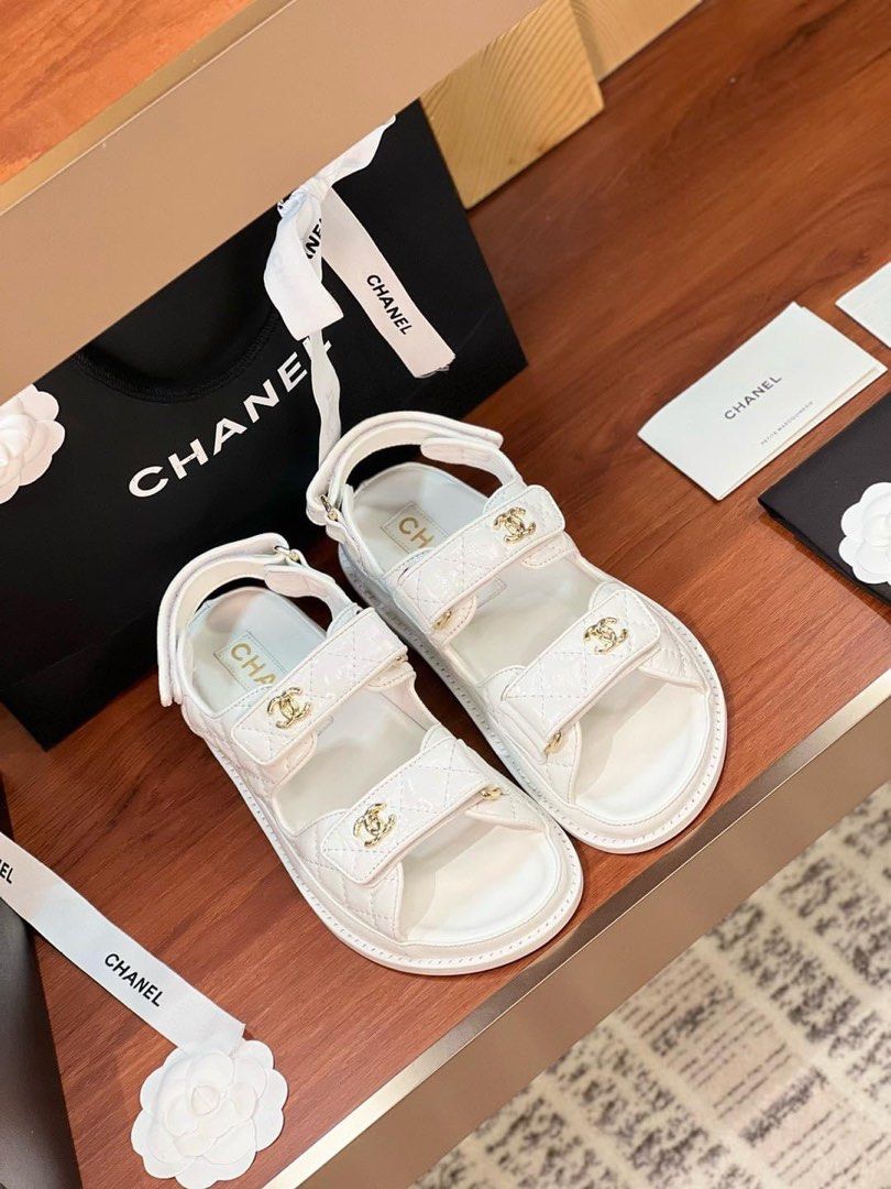 Chan*l white dad sandals - image 3