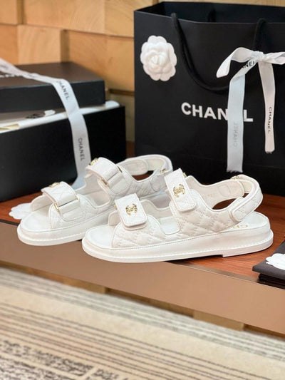 Chan*l white dad sandals - image 4