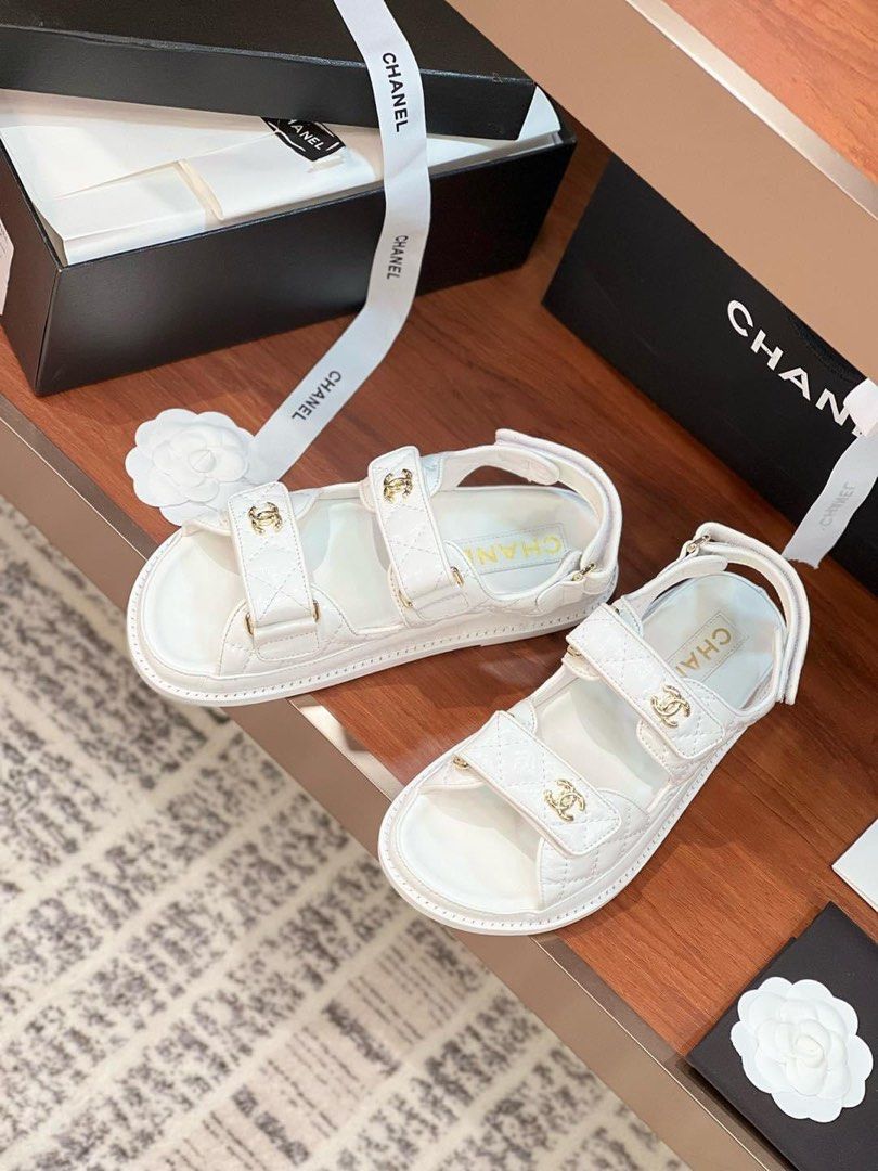 Chan*l white dad sandals - image 5