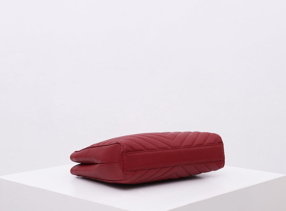 saint laurent tribeca shoulder bag in burgundy leather - image 9