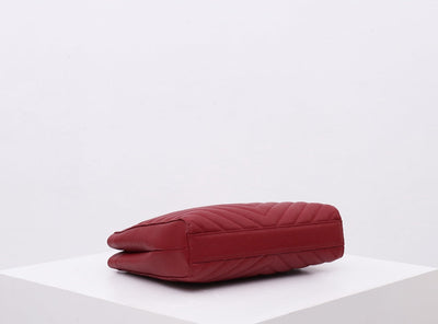 saint laurent tribeca shoulder bag in burgundy leather - image 9