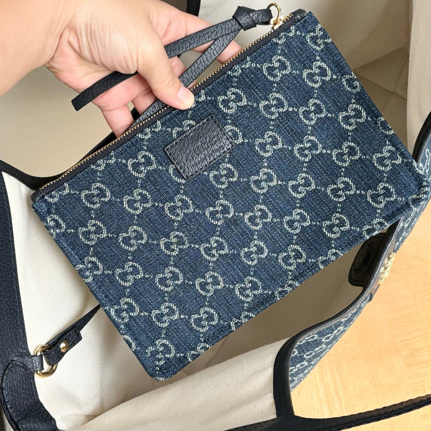 Guc*i giglio tote blue top quality 1:1 replica - image 8