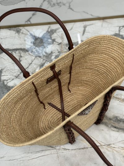 Pr*da braided handle basket bag - image 6