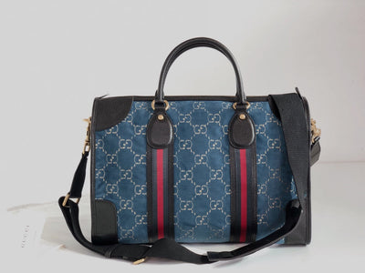 Guc*i velvet gg monogram textured calfskin - image 8