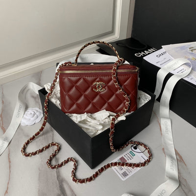 Chan*l 22b small flap bag gem chain dust pink - main image