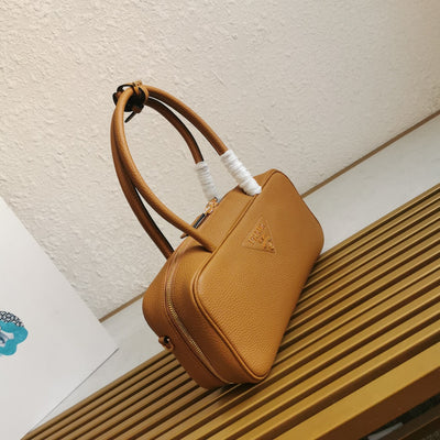 Pr*da medium leather top-handle bag in brown - image 5