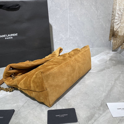 saint laurent puffer toy quilted leather-trimmed suede shoulder bag - image 6