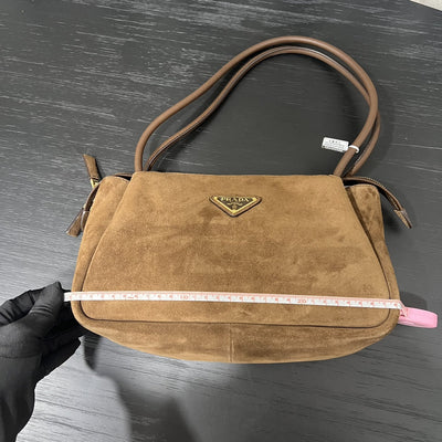 Pr*da brown medium suede shoulder bag - image 6