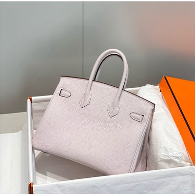 HERM Birkin 25cm Bag In Mauve Pale Clemence Leather PHW - Image 4