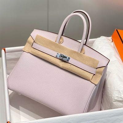 HERM Birkin 25cm Bag In Mauve Pale Clemence Leather PHW - Main Image
