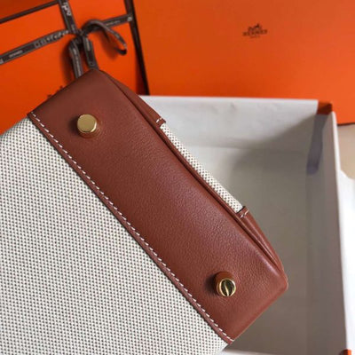 HERM Birkin 30cm Bag In Toile H Canvas With Barenia Leather - Image 7