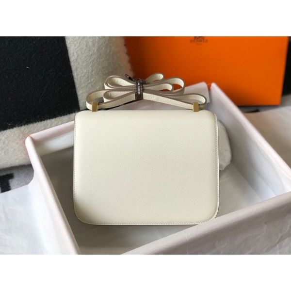 HERM White Constance MM 24cm Epsom Leather Bag - Image 5
