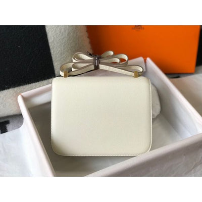 HERM White Constance MM 24cm Epsom Leather Bag - Image 5