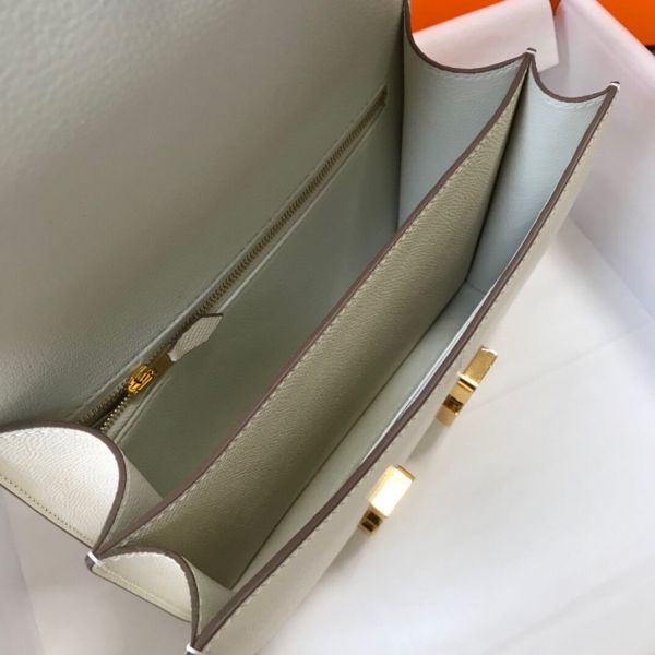 HERM White Constance MM 24cm Epsom Leather Bag - Image 10