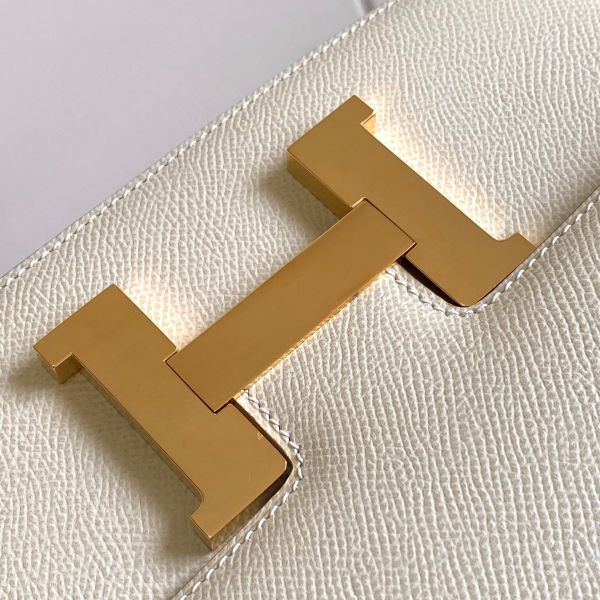 HERM White Constance MM 24cm Epsom Leather Bag - Image 11