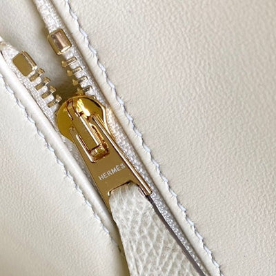 HERM White Constance MM 24cm Epsom Leather Bag - Image 4