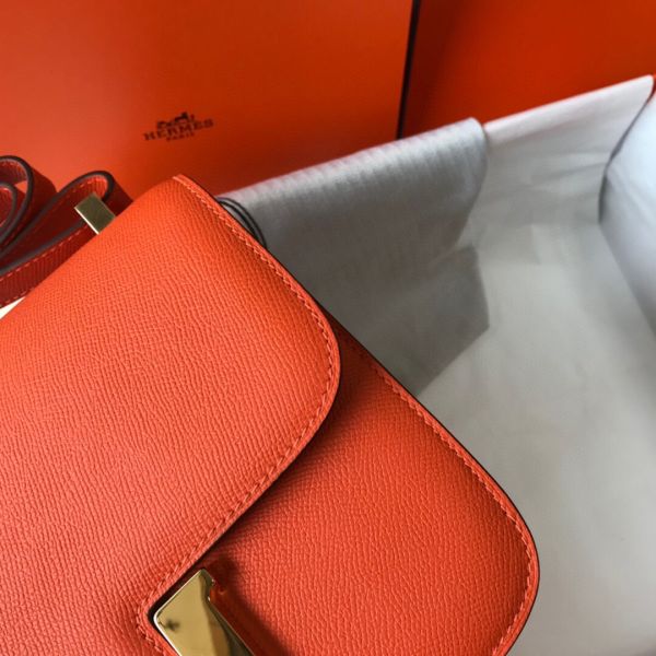 HERM Orange Constance MM 24cm Epsom Leather Bag - Image 5