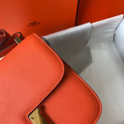 HERM Orange Constance MM 24cm Epsom Leather Bag - Image 5