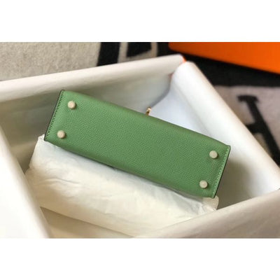HERM Kelly Mini II Bag In Vert Criquet Epsom Leather GHW - Image 6