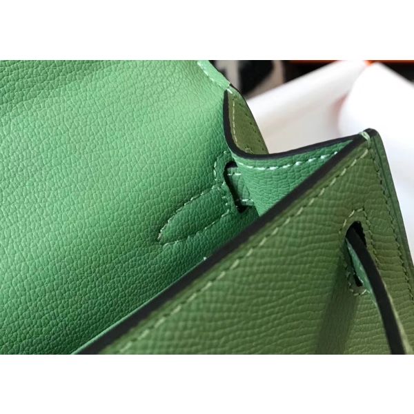 HERM Kelly Mini II Bag In Vert Criquet Epsom Leather GHW - Image 9
