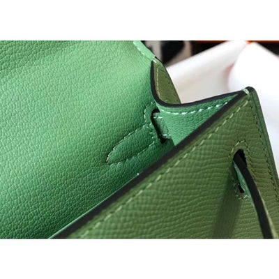 HERM Kelly Mini II Bag In Vert Criquet Epsom Leather GHW - Image 9