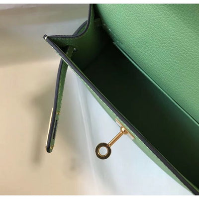 HERM Kelly Mini II Bag In Vert Criquet Epsom Leather GHW - Image 10